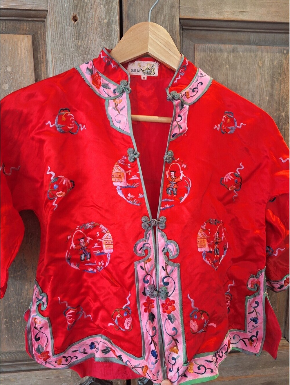 ANTIQUE 19th/20th QING DYNASTY CHINESE EMBROIDERED BROCADE SILK JACKET, Blouse.